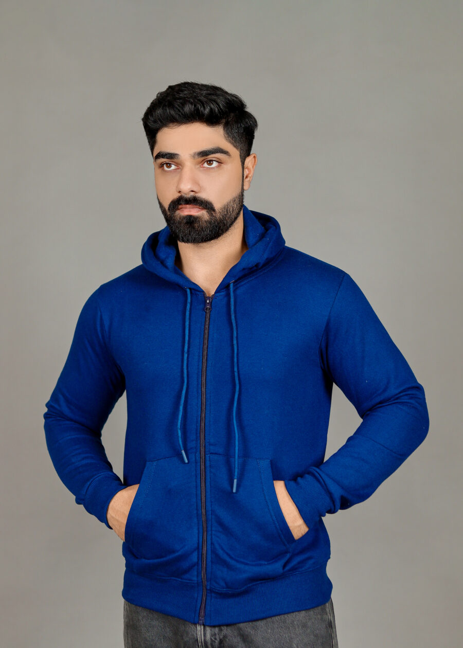 Men's Solid Zipper Hoodie