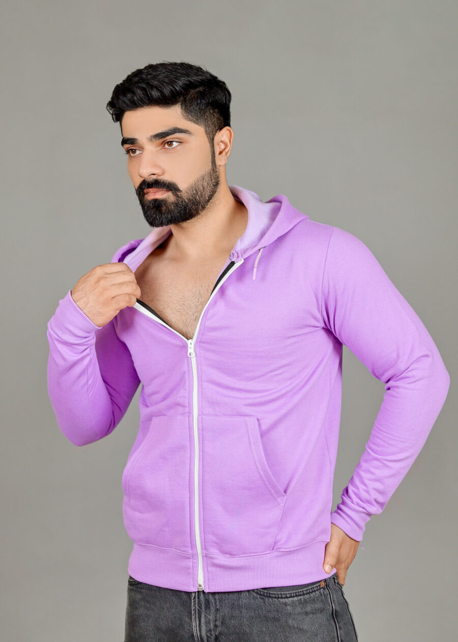 Men's Solid Zipper Hoodie - Image 6